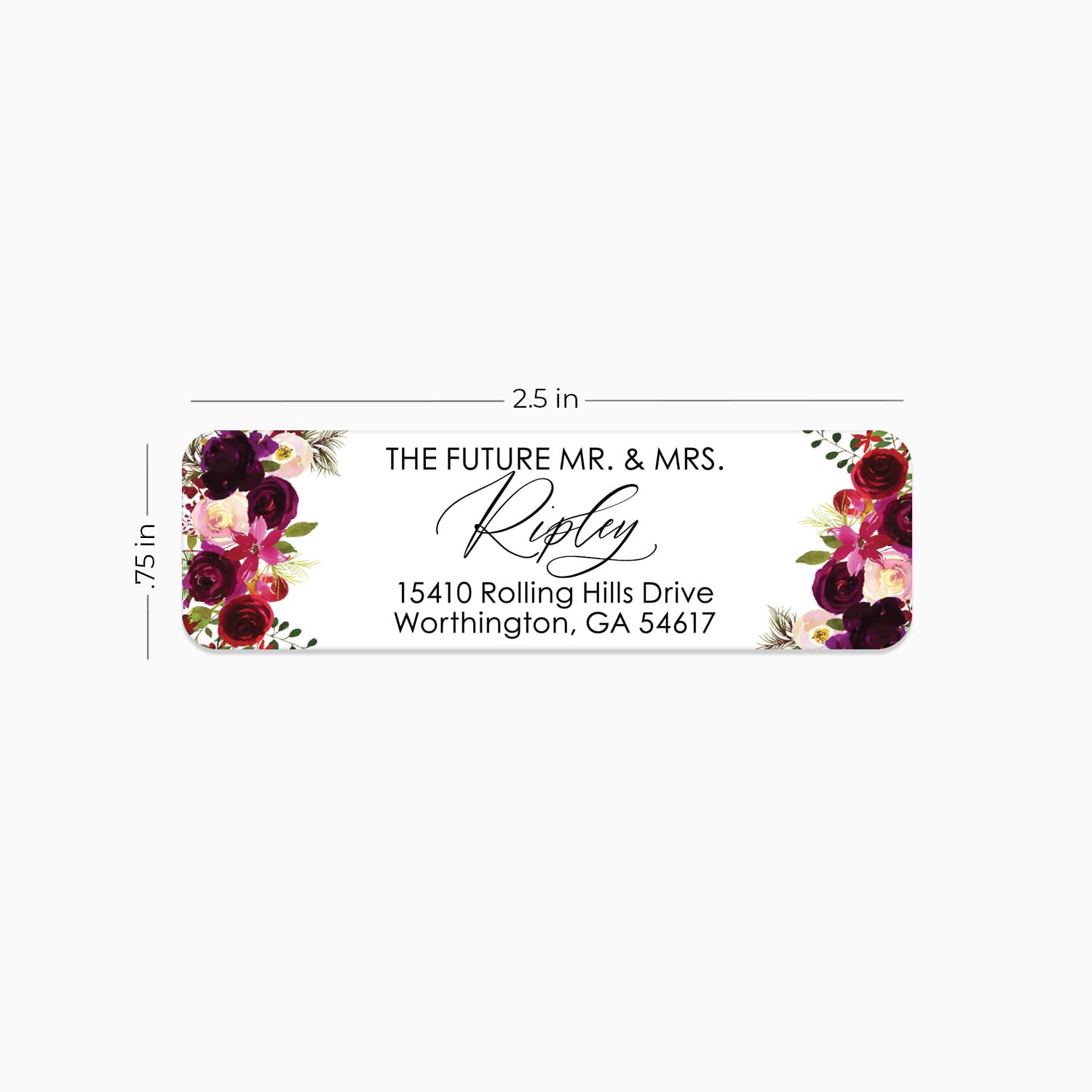Personalized Fall Floral Address Labels - 500 Rolled Stickers With Dispenser For Mail & Cards - View #12