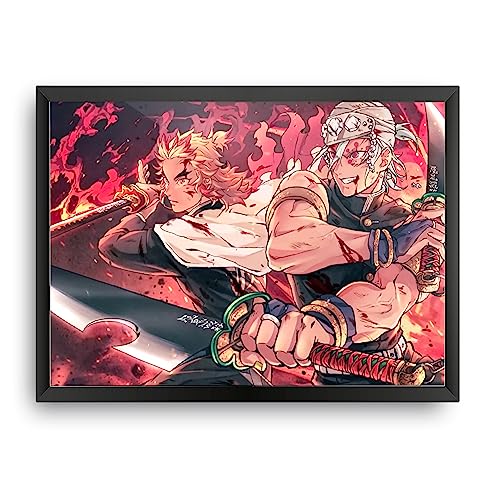 Image of MCSID RAZZ - Demon Slayer - Sound and Flame Hashira Design A4 Size Poster (With Frame) - Best Gift For Demon Slayer Fans /Best Artifacts To Your Home & Decor /For Anime Fandom