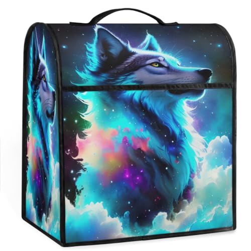 Coffee Maker Cover Starry Sky Wolf Animal Kitchen Appliance Covers Small Appliance Covers Blender Cover Juicer Cover Dust Covers for Kitchen Appliances with Top Handle and Pockets,Washable,B677