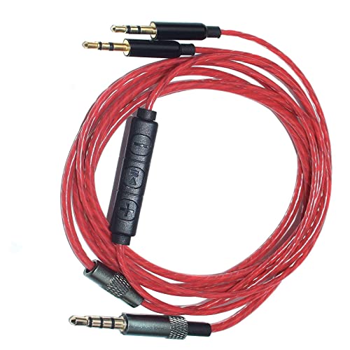 Xivip Replacement Cable Compatible with Sol Republic Master Tracks HD V8, V10, V12, Sol Republic X3 Headphone (Red with Control), cable length is 4ft