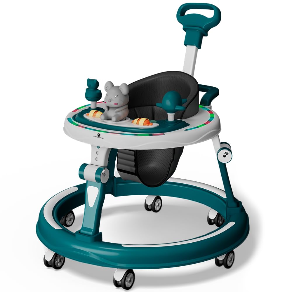 StarAndDaisy Walker for Kids for 6 to 18 Months/Intergrated RGB Lights Baby Walker Boy & Girl with 7 Level Height Adjustment/Walker Baby with Switchable Food & Musical Tray Toy (Blue)-image-18