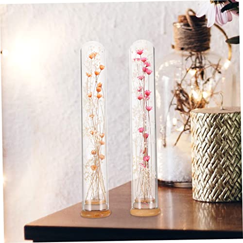 2 piezas flores secas en botellas de cristal decorativas miniatura 7