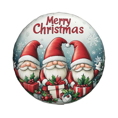 Image of Christmas Gnome Spare Tire Cover Winter Weatherproof Universal Wheel Protectors Christmas New Year Wheel Covers for Rv Camper Travel Trailer SUV Truck 14 Inch Holiday Xmas Decor