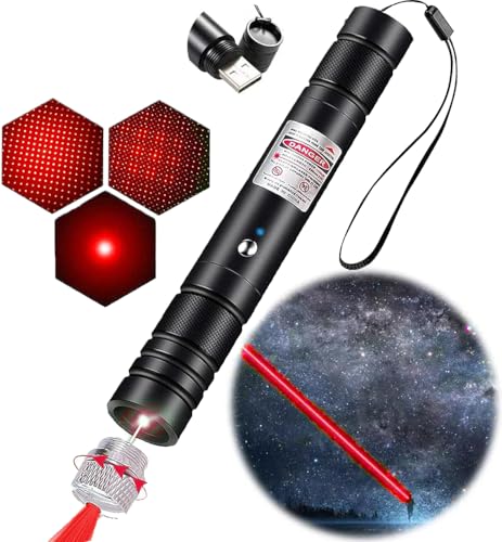 Red Laser Pointer, Laser Pointer [Material Upgrade] Laser Pointer Pen，Red Lazer Pointer USB Rechargeable for Teaching HuntingOutdoor Astronomy flashlightsflashlights