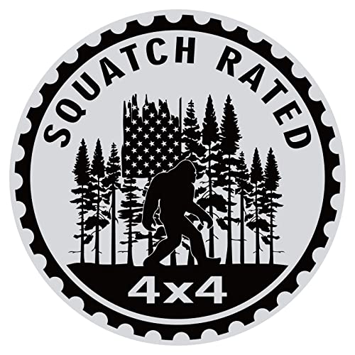 Image of Bigfoot Badge Rated Car Emblem, Squatch 4 x 4 Metal Automotive Badge 3D Metal Car Badges Emblems Round Decals Decals Stickers Compatible with Jeep Wrangler Vehicles Trucks