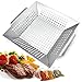 Jeyie Cesta grande para asar para más carne y verduras, bandeja grande para parrilla de barbacoa de acero inoxidable, accesorios para barbacoa