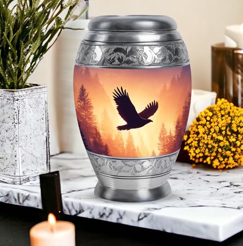 Image of Eagle Urn for Ashes Unique Cremation Urns 10 Inch Large | Unique Cremation Urns, Burial Urns for Adult Human Ashes Women, Memorial Funeral Urn