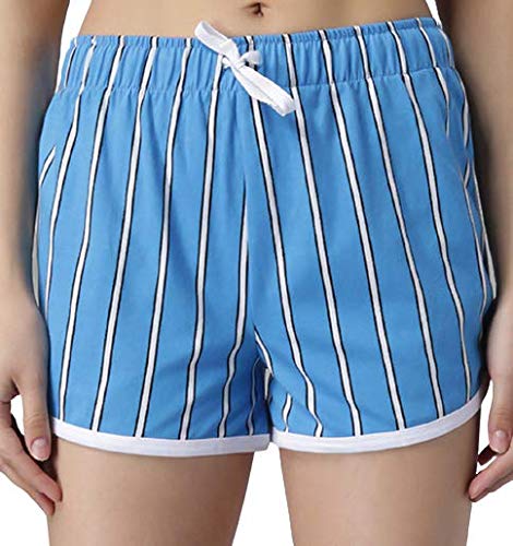 Image of KOTTY Cotton Printed Women's Night Shorts (StripeBlue,34)
