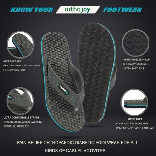 Image of ORTHO JOY House Slipper for Women's Care | Orthopaedic | Diabetic | Acupressure | Comfortable | MCR | Flip Flop Ladies and Girl's Home for Daily Use