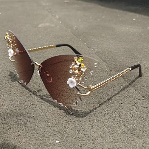 Willochra Women Butterfly Cat Eye Sunglasses - Fashion Shiny Bling Diamond Polygonal Pink Rhinestone Sunglasses4