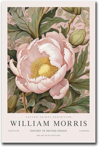 William Morris Affiche Fleurs Roses Toile Vintage pour Valoriser un Mur Vide