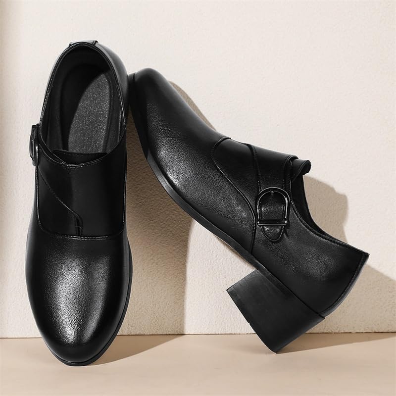 Men Monk Oxford Shoes Vintage Pointed Toe Vegan Leather Resistant Outdoor Slip On2