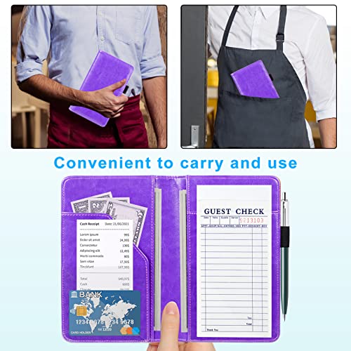 WAVEYU Cute Server Books For Waitress Waiter, Leather Guest
