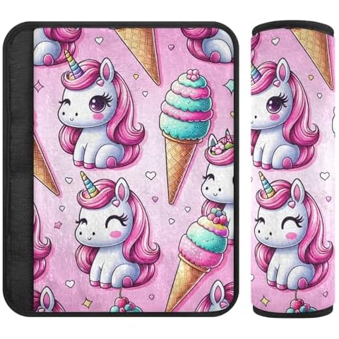 RPLIFE Unicorn Ice Cream Seatbelt Protector Pads Cover