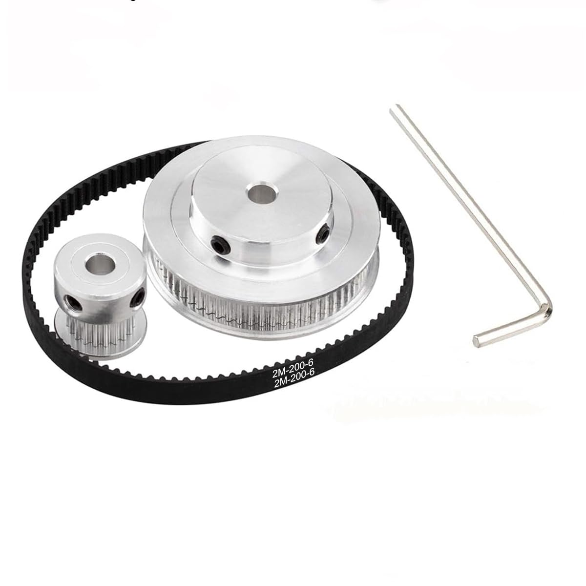 Serplex® Aluminum Timing Pulley for 3D Printer, 20 & 60 Teeth GT2 Synchronous Gear with 8mm Bore, 200mm x 6mm Belt, Durable Replacement for Precise Motion Control in Printing & CNC Tasks-image-35