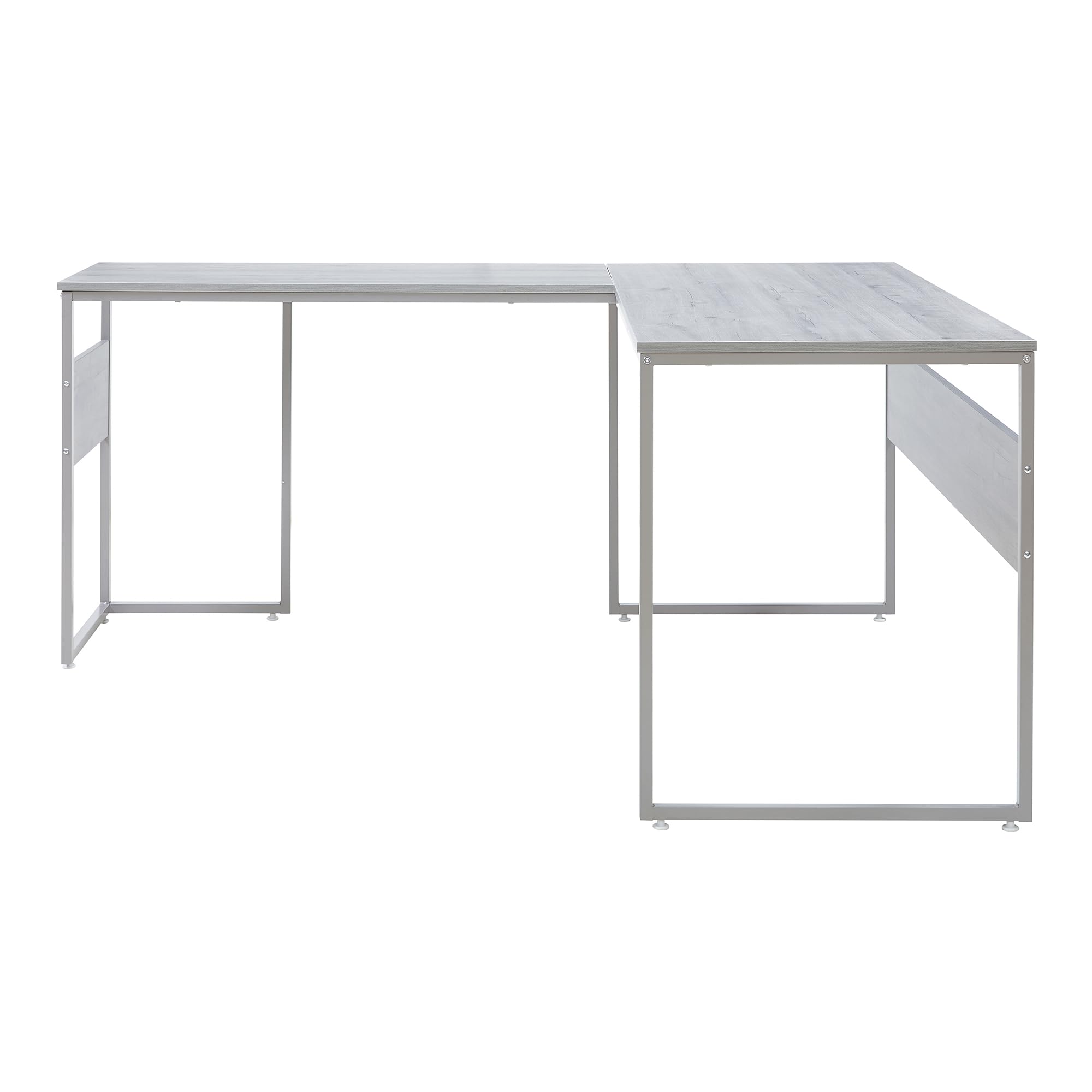 [en.casa] Mesa Escritorio en Forma de L Karlstang Escritorio Esquinero con Amplio Tablero Despacho Oficina Estudio Acero 166 x 120 x 75 cm - Gris Claro