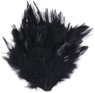 bargain house Dyed Rooster Cock Feather for Costumes/Hats/Decoration- Black - coolthings.us