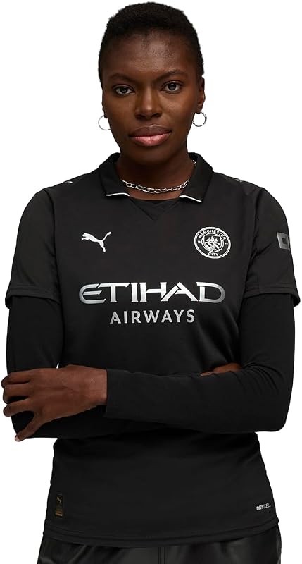 remera de fútbol visitante réplica del Manchester City FC 2025/26 para mujer