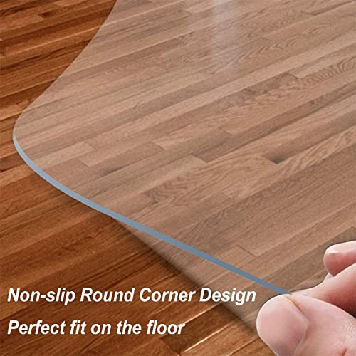 Enlly Clear Desk Chair Mat, Easy Glide Rolling Pvc Floor Mat For Office Chair On Carpet 36"X28" 36"X33" 36"X57" Rectangular Non-Toxic Pvc Protector, Transparent Mats For Chairs (Size : 28" L X 36" W) #TOP3