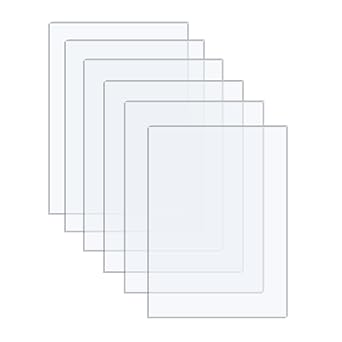6 Pieces Clear Acrylic Perspex Sheets A4 297 x 210 mm, 1 mm Transparent Plastic Sheets for Picture Frame Glass Replacement, Projects Display, Painting A4