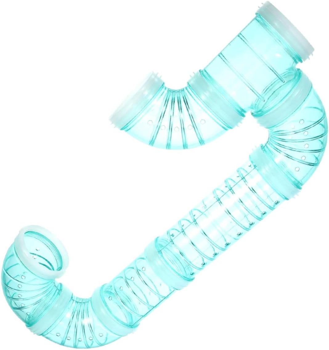 Alasum 3 Sets DIY Hamster Tunnel Tubes Cage Accessories Blue Modular External Guinea Pig Cage Tube for Small Animals for Hamsters and Rats