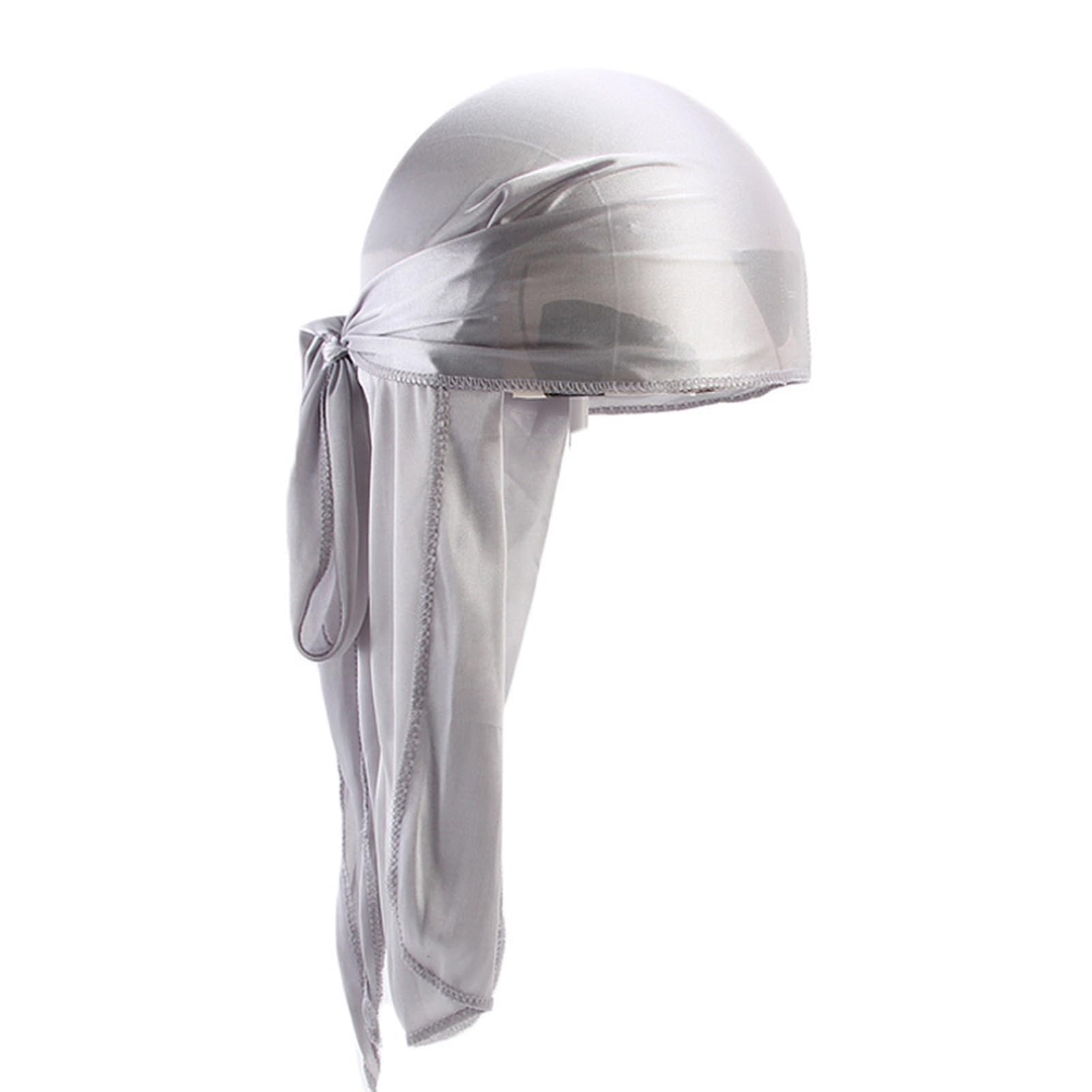 matumou Unisex Imitated Silk Long Tail Bandana Turban Hat Breathable Biker Pirate