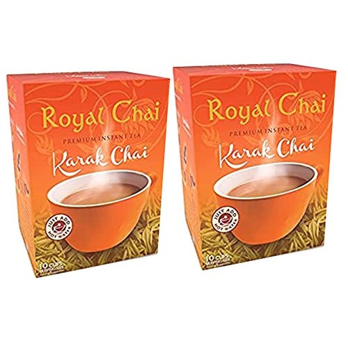 Royal Chai Karak Chai endulzado, 200 g (paquete de 2) – Té instantáneo premium – Té karak – Natural – Té indio instantáneo
