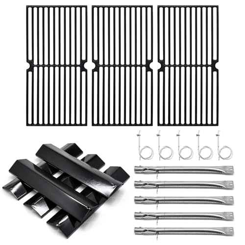 Adviace Grill Replacement Parts for Brinkmann 810-2511-S 810-2512-S Replacement Grill Grates Heat Plate Grill Burner and Ignitor Repair Kit for 810-2511-S 810-2512-S Brinkman Grill Parts