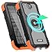 Cargador Solar Inalámbrico de 30.000 mAh, Cargador Solar de 18 W Salida,Carga Rápida Portátil Qi de 10 W con Lámpara LED, Brújula, Resistencia Al Agua IPX6 para Smartphones, Tabletas.