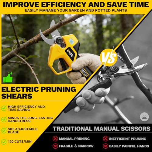 Image of Brushless Electric Pruning Shears for DeWalt Battery, Portable Cordless Pruning Shears with LCD Display&SK5 Blades, Adjustable Cutting Diameter 0.8-1.2 Inch for Gardening Tree Pruning(NO Battery)