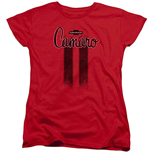 Popfunk Chevrolet Camaro Stripes Women's T-Shirt (Large) Red