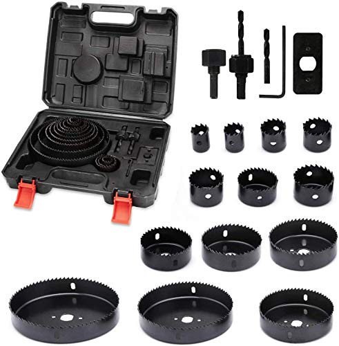 Coronas Perforadoras, Jellas 19PCS Sierras Perforadoras con 13Pcs Coronas Taladros, 19mm-152mm, 2...