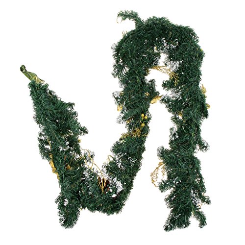 menolana 2 M Guirlanda de Natal Pinho Artificial para Decorações de Natal Roxo - Ouro