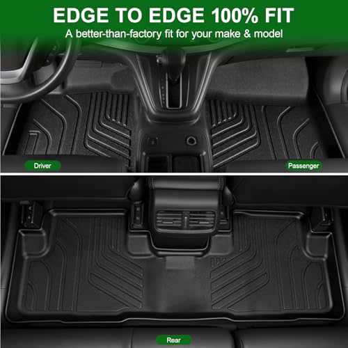 Image of Floor Mats for 2012 2013 2014 2015 2016 Honda CRV CR-V LX, SE and EX (NOT for Touring or EX-L Models), TPE All Weather Durable Floor Liners for Honda CRV Accessories
