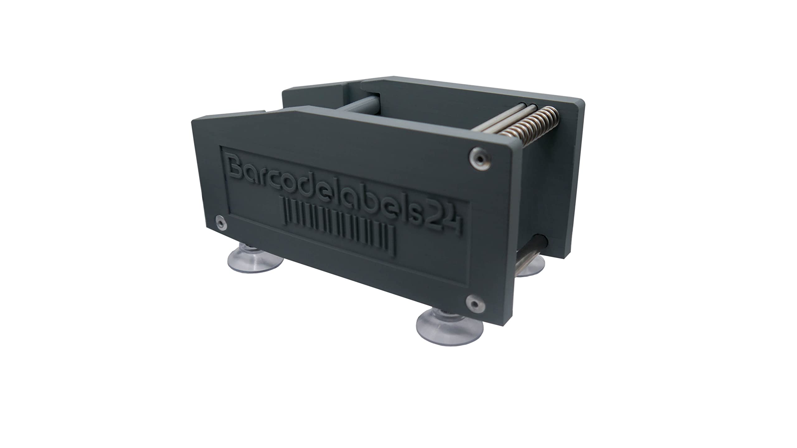 Etikettenspender manuell bis 60mm Rollenbreite, Kunststoff, Tisch Etikettenspender, Etikettenabroller (Grau)
