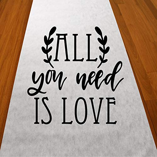Gifts & Company All You Need is Love Wedding Aisle Runner (75 feet Long) Wedding Ceremony Decor