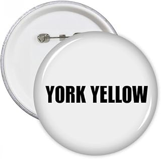 DIYthinker Regalo del botón del color York Amarillo Negro Nombre pernos redondos Placa Ropa decoración 5pcs Multicolor XXL
