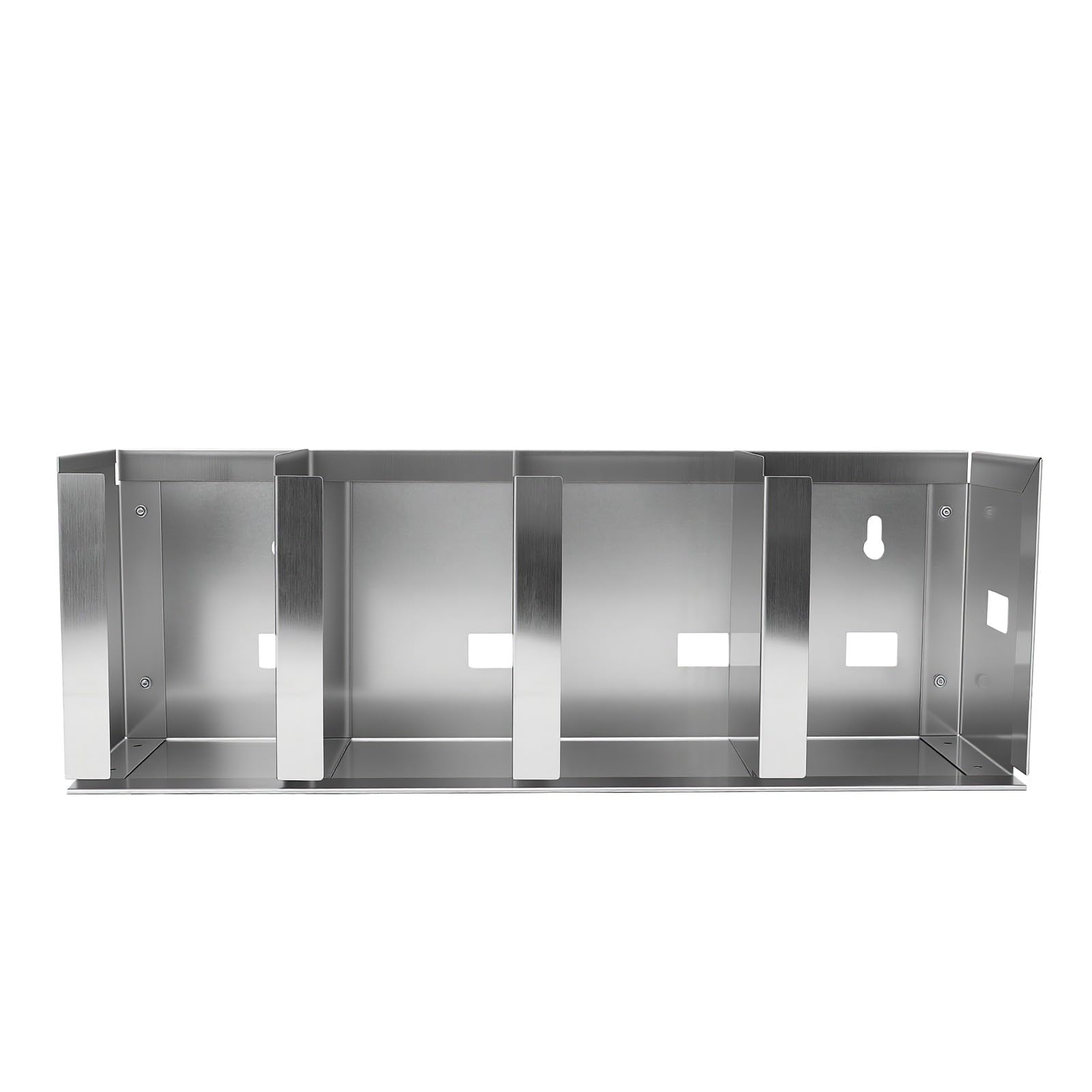 Pssopp Organizador de Tapas de Almacenamiento de Cocina, Compartimentos Ajustables, Taza de Acero Inoxidable, Organizador de Tapas de Tazas de Acero Inoxidable (4 cuadrícula)