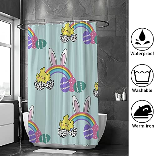 Rideau de douche polyester imprimé œufs de Pâques lavable 168 x 183 cm