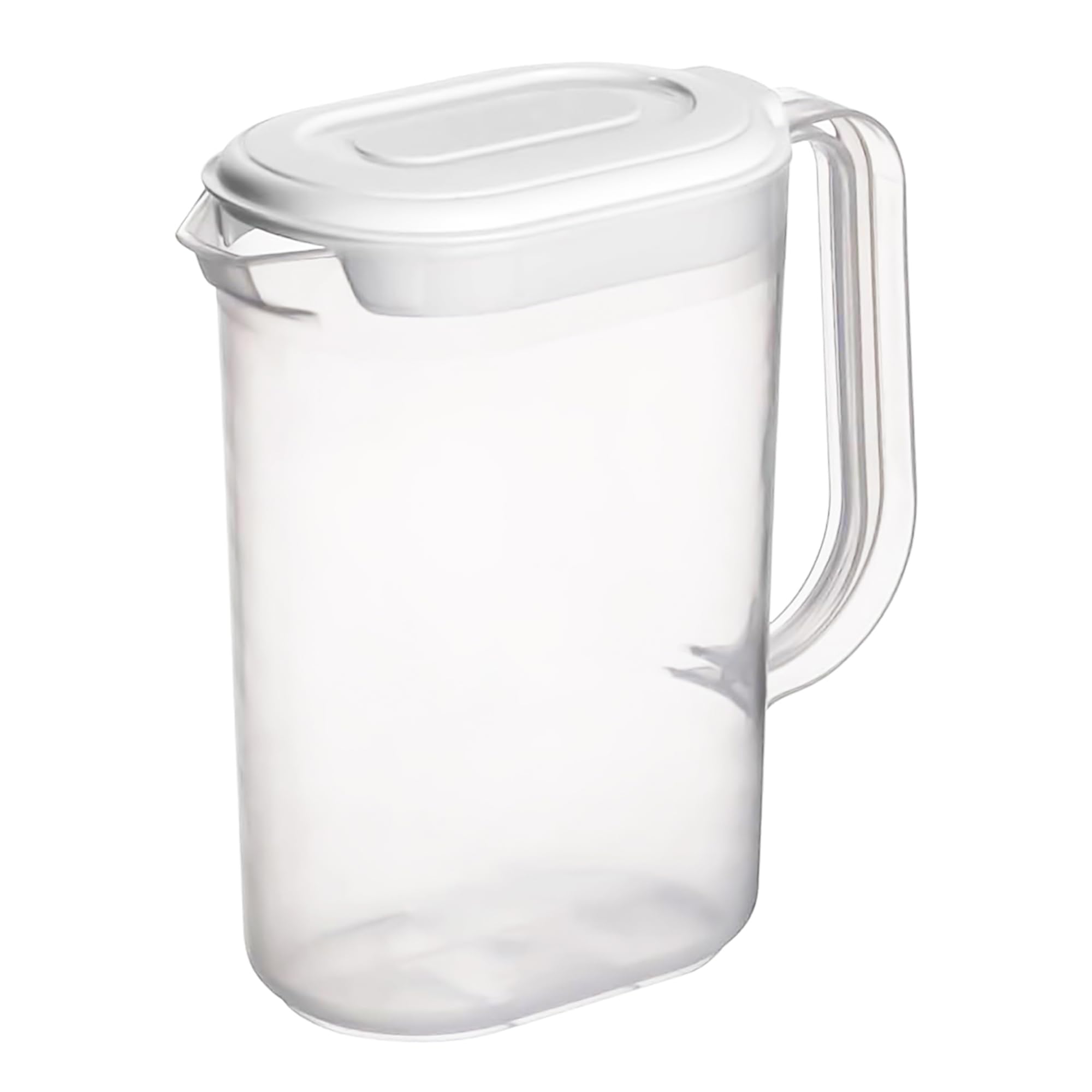 ANGIX 1.5L Fridge Door Jug with Lid & Handle Plastic Pitcher Container with Pouring Spout, Versatile Transparent Spill Proof Space Saving Fridge Liquid Storage Drink Jug