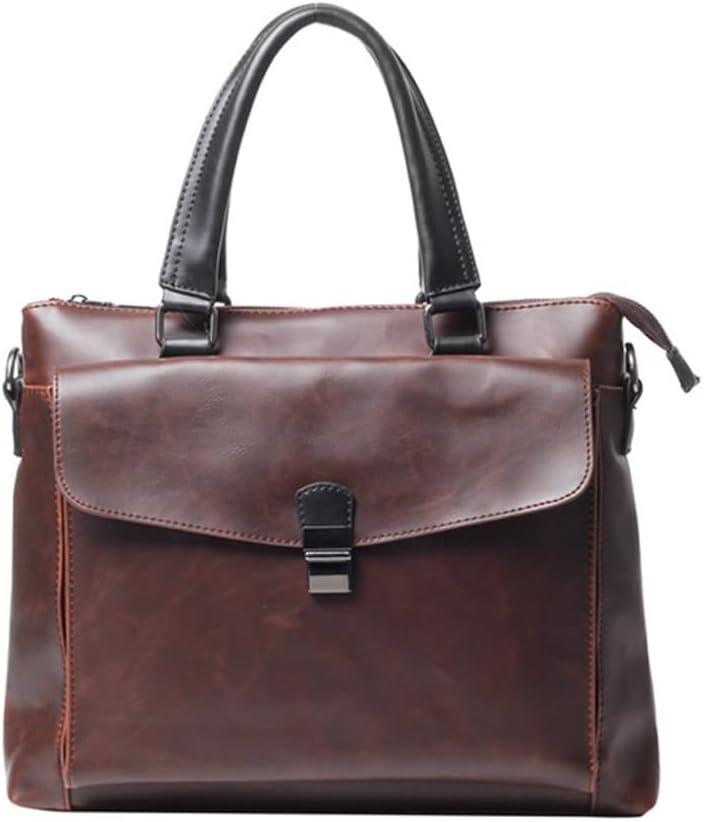 Vintage Men's Briefcase Brand Handbag Male Large Solid Shoulder Bag Business Office Laptop Bags
