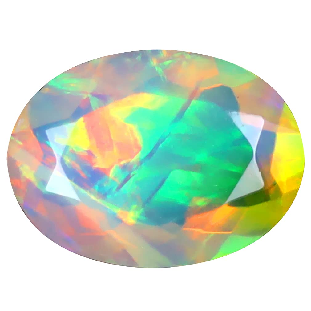 レインボーオパール ルースストーン 2.10 ct OVAL (11 x 8 mm) FLASHING 360 DEGREE MULTICOLOR RAINBOW ETHIOPIAN OPAL LOOSE GEMSTONE Amazon | レインボーオパール ルースストーン 2.10 ct OVAL (11 x 8 mm