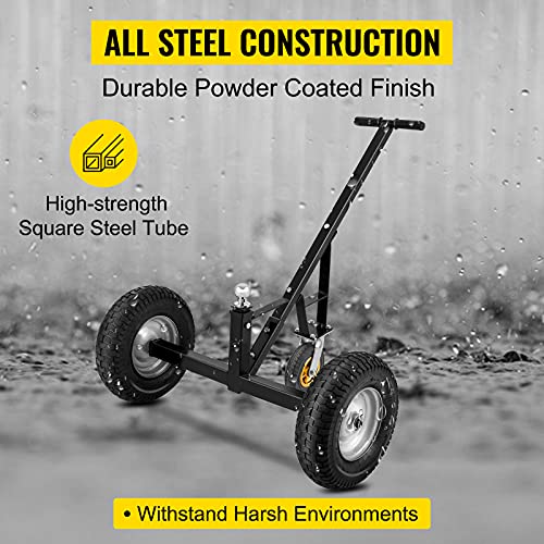 Vevor Adjustable Trailer Dolly, Trailer Dolly With 2 Inch Ball & 16'' Flat-Free Tires, 15.7''-23.6'' Adjustable Height & Universal Wheel, 800Lbs Weight Capacity, Ideal For Moving Car Rv Boat Trailer #TOP4