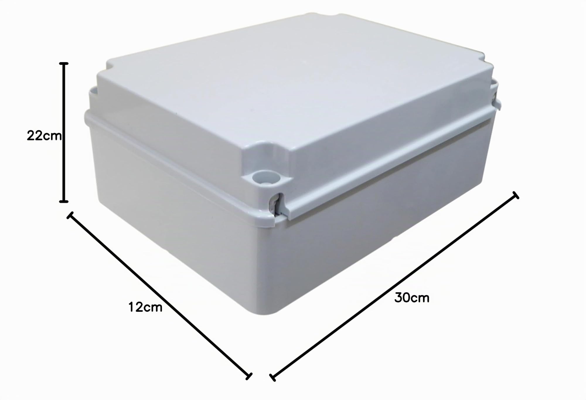 Scatola di derivazione impermeabile, 300 x 220 x 120 mm, involucro adattabile impermeabile IP56, in PVC, per esterni, con cerniera a vite