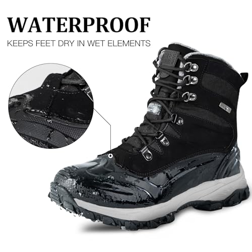 FREE SOLDIER Snow Boots for Men Waterproof Slip Resistant Velvet Lined Outdoor Warm Insulated Winter Ankle Boots for Cold Wheather4