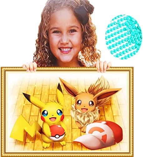 POENOEN 5D Diamond Painting Kits for Kids DIY Full Drill Round Stone Diamond Art Kits for Adults Crystal Rhinestone Diamond Dotz Kits for Home Decor/Christmas (16x12in)