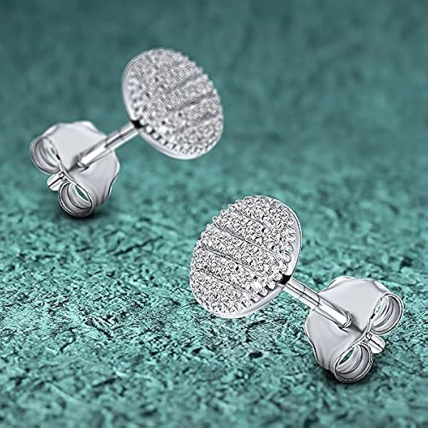 Miore SA913E - Pendientes de oro blanco de 9 quilates con diamante (.114) con cierre de mariposa a presión