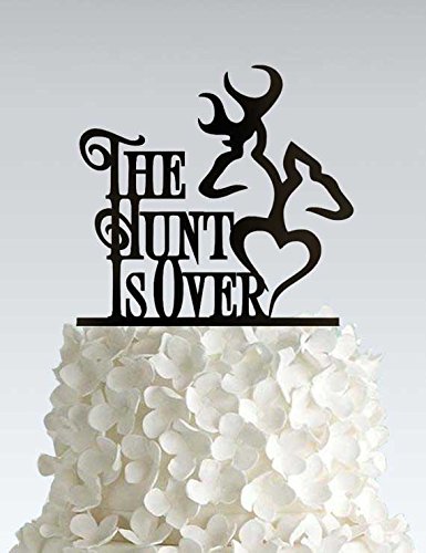 Deer Wedding Cake Topper The Hunt Is Over Cake Topper P101 Amazon In Home Kitchen