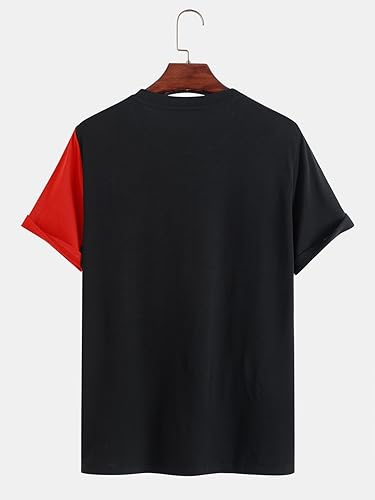 Miniatura 4 de SOLY HUX Camiseta de manga corta con estampado gráfico de color para hombre, camiseta casual de verano