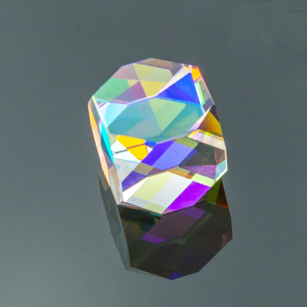 Microscope RGB X Cube Prism Cross Dichroic Physics Teaching Polyhedron Small House Decoration Rainbow Lens(20mm Polyhedron)